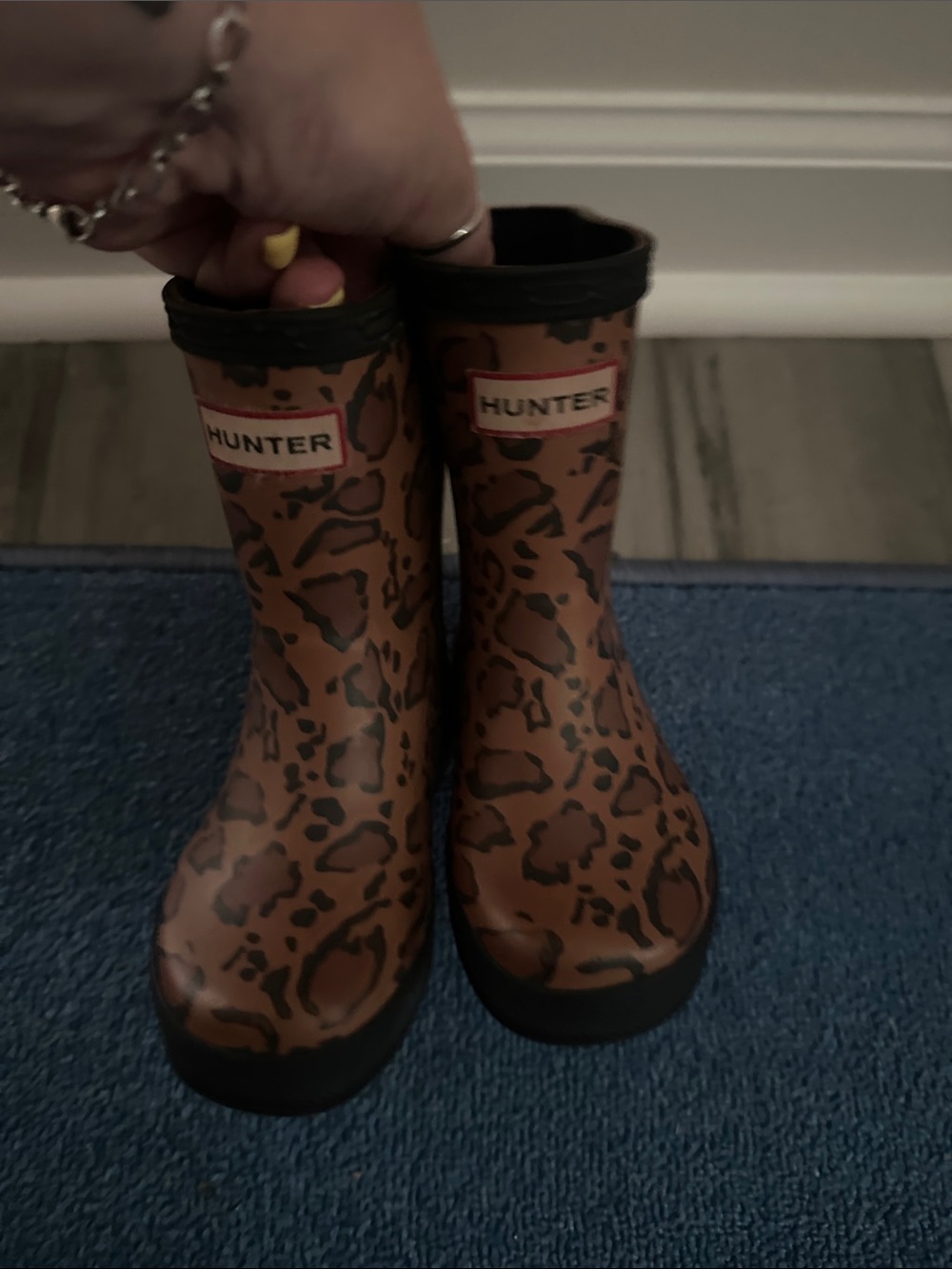 Hunter toddler  Leopard-Print Rain Boots - Brown & Black